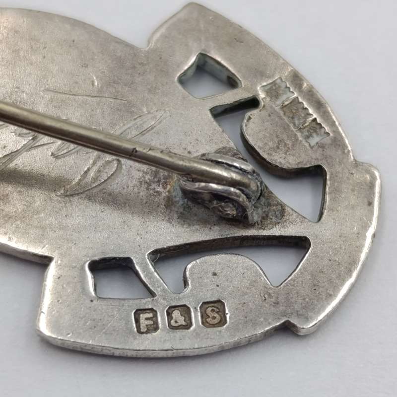 Rhodesian African Rifles sterling silver badge - engraved John at the back