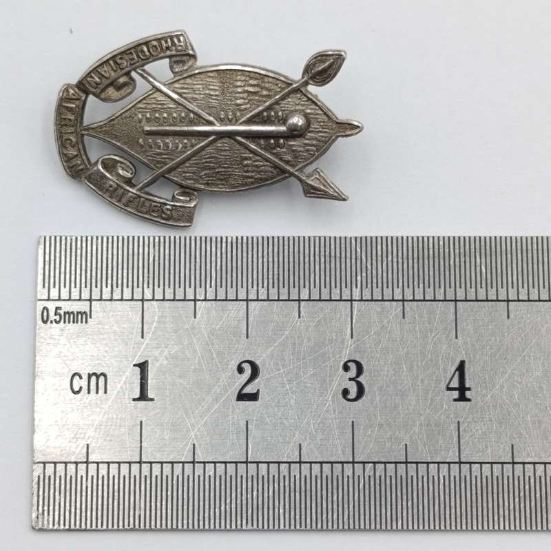 Rhodesian African Rifles sterling silver badge - engraved John at the back