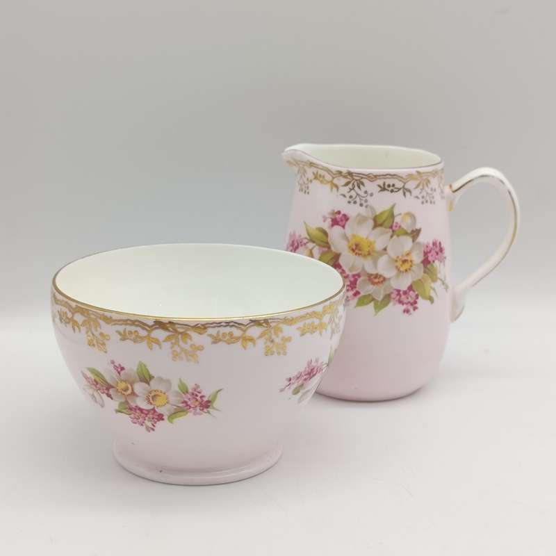 Vintage old Royal porcelain milk jug and sugar bowl