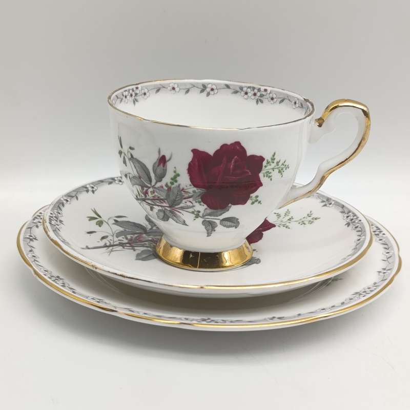 Royal Stafford Roses to Remember porcelain trio