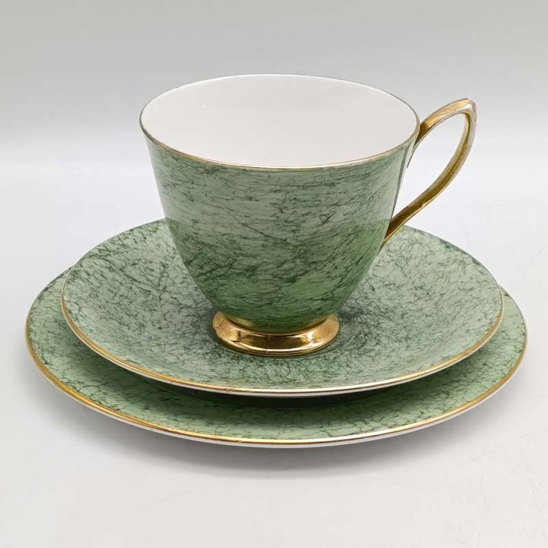 Vintage Royal Albert Gossamer porcelain trio - Green