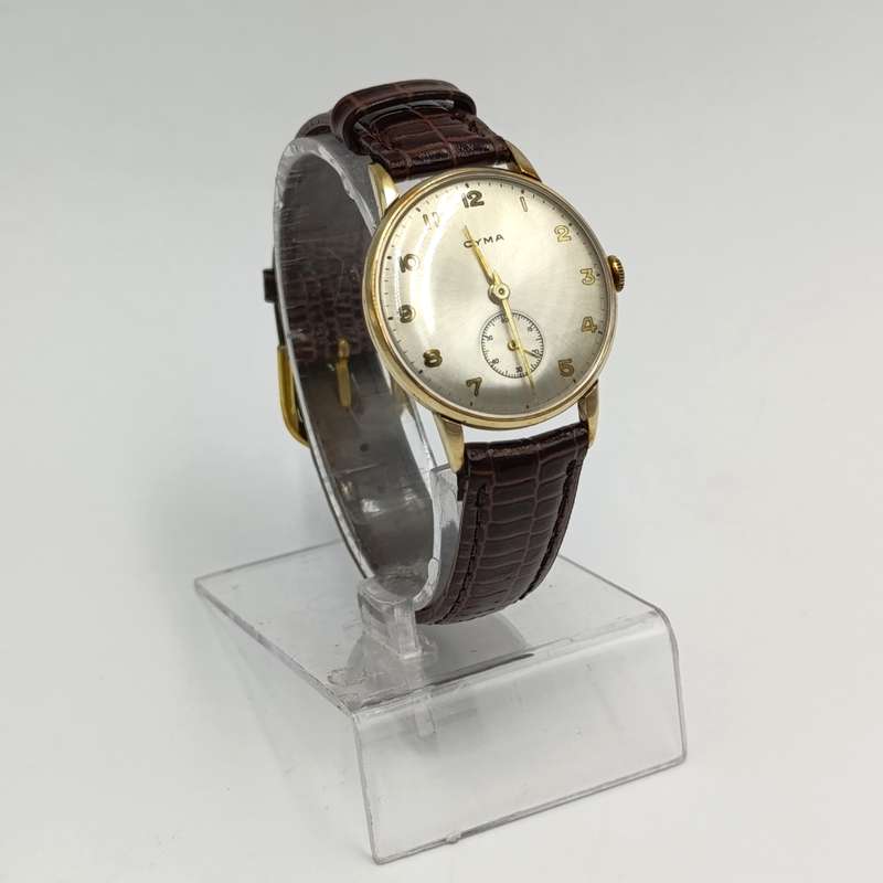 Vintage 9kt Gold Cyma manual wind men's watch - working