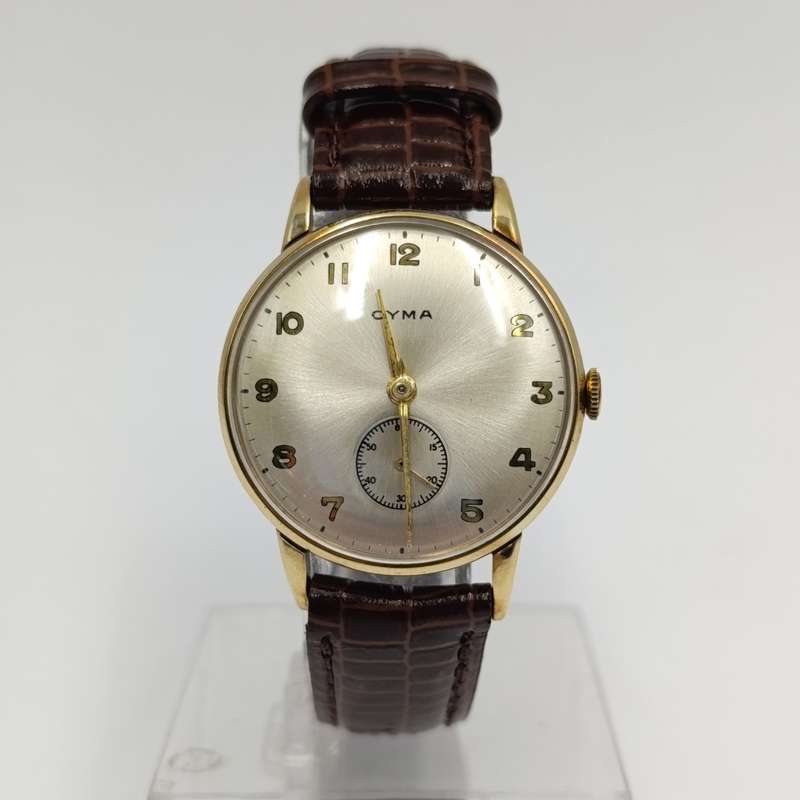Vintage 9kt Gold Cyma manual wind men's watch - working