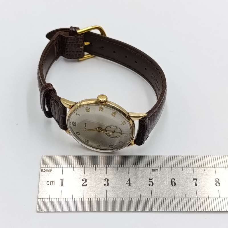 Vintage 9kt Gold Cyma manual wind men's watch - working