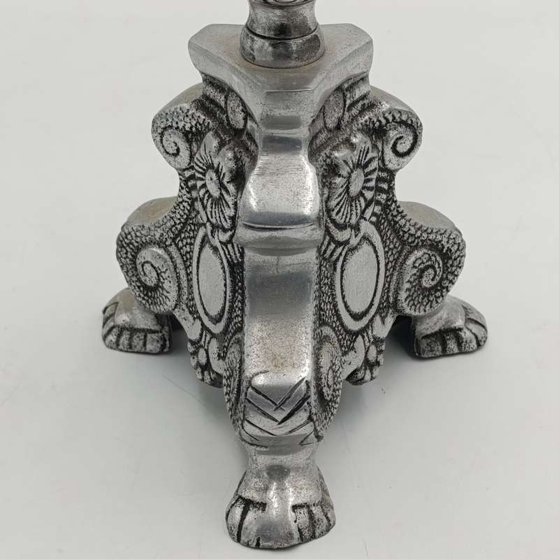 Pair of beautiful pewter candlesticks - Height 45cm