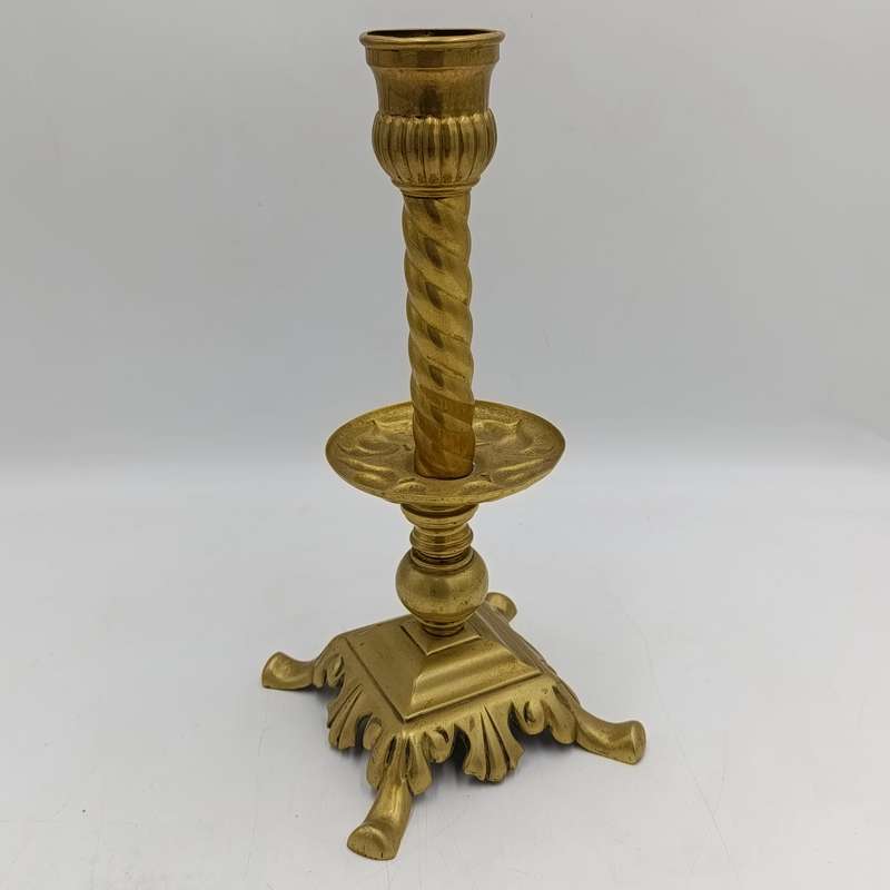 Antique brass candlestick - Height 32,5cm