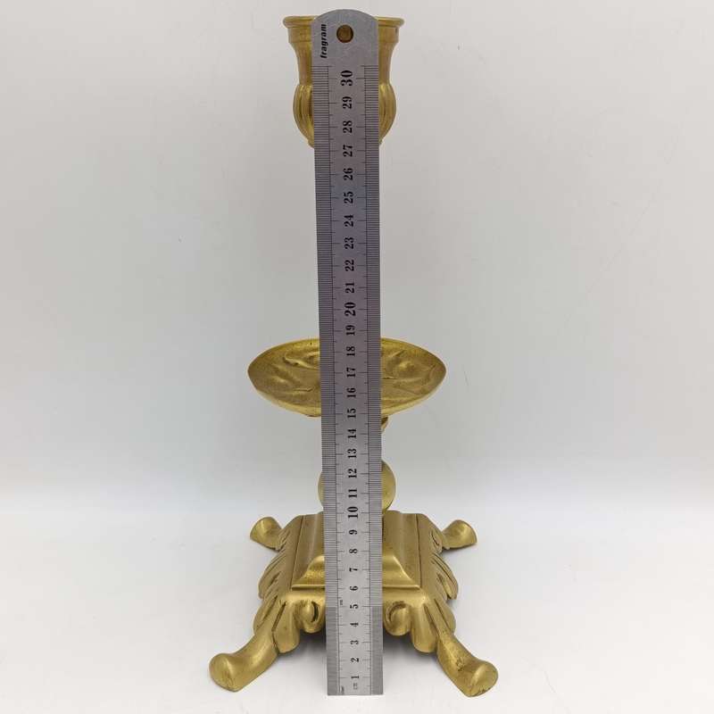 Antique brass candlestick - Height 32,5cm