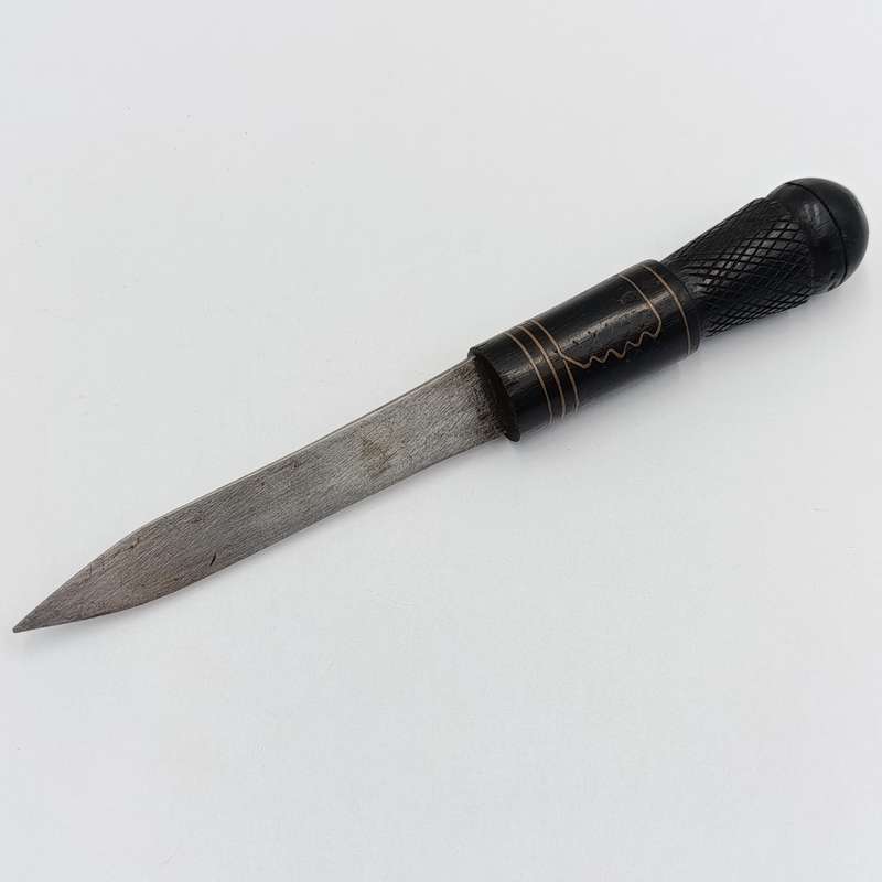 Antique wood with brass inlay dagger