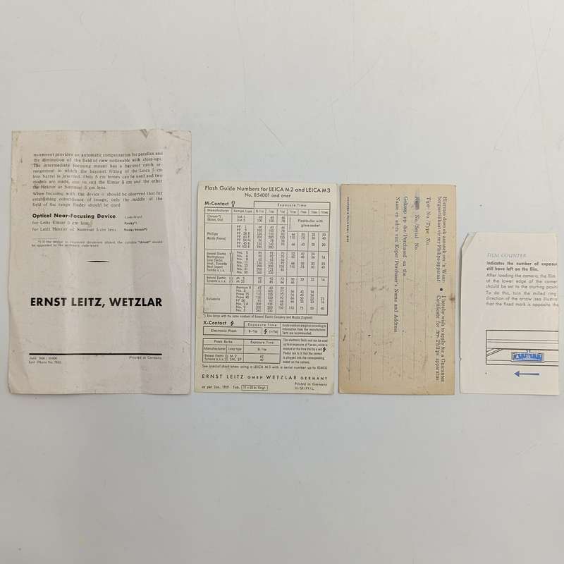 Vintage Leica instruction books with other Leica documents