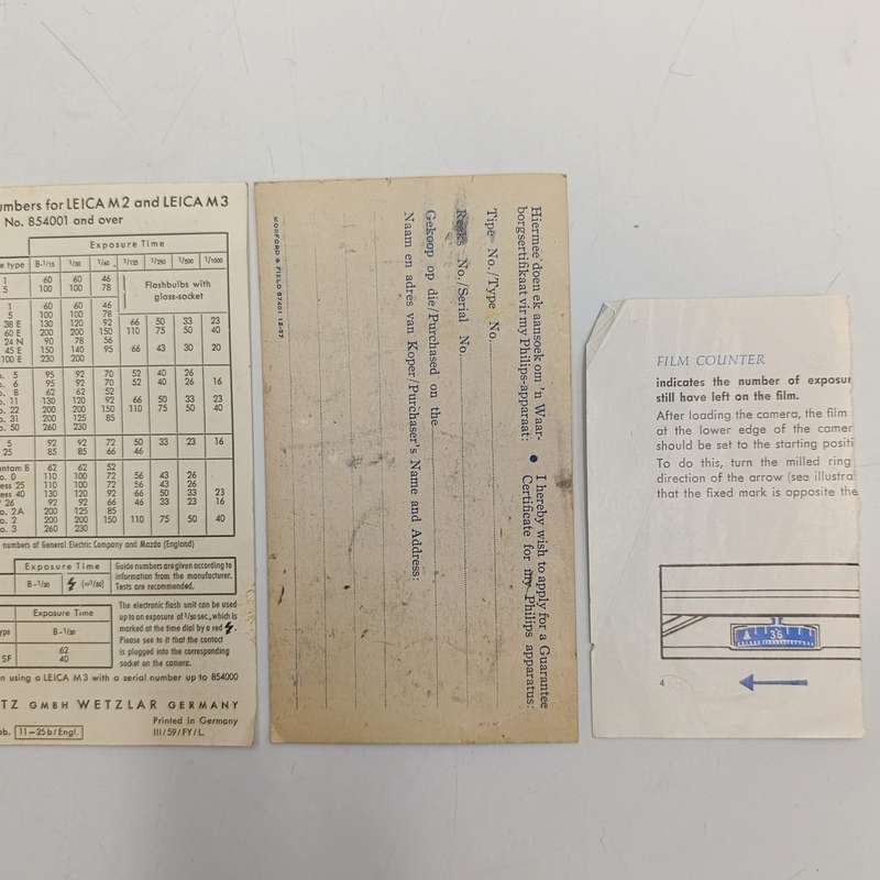 Vintage Leica instruction books with other Leica documents