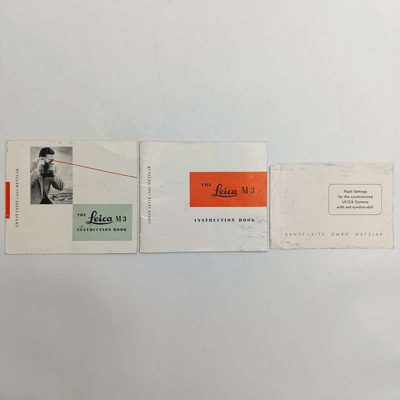 Vintage Leica instruction books with other Leica documents