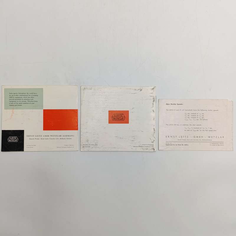 Vintage Leica instruction books with other Leica documents