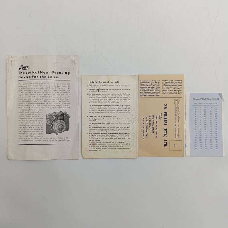 Vintage Leica instruction books with other Leica documents