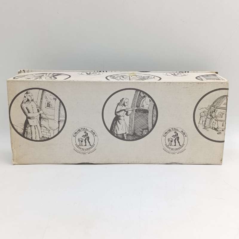 Vintage crystal flower vase made in Chile - in original box