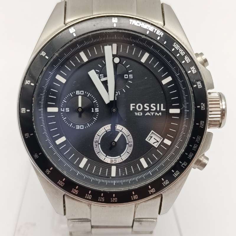 Fossil Decker mens chronograph quartz watch - working