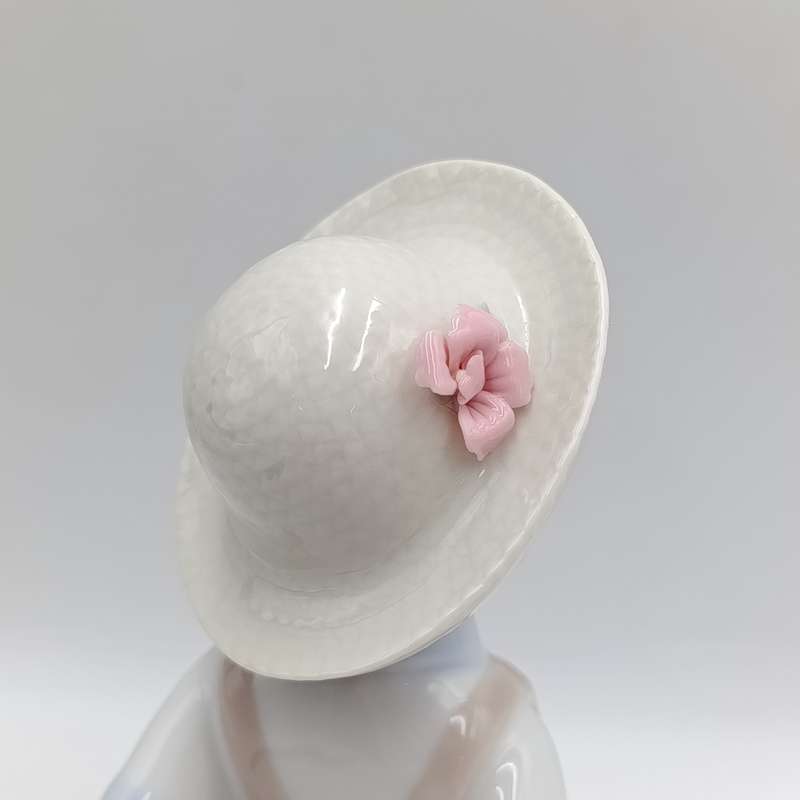 Vintage Lladro #01283 boy and wheelbarrow with flowers figurine in box