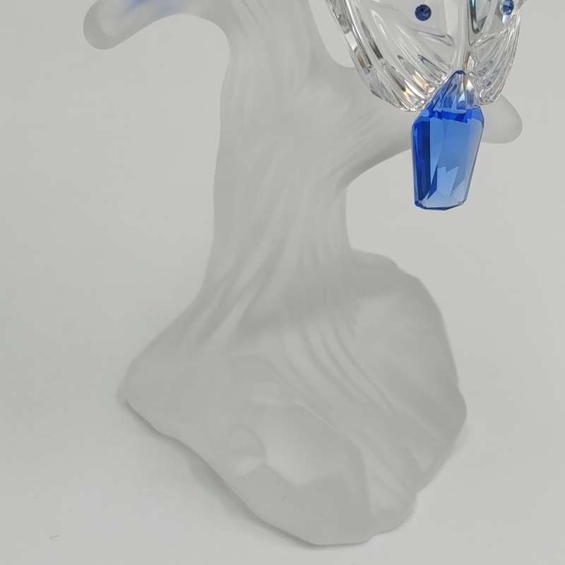 Swarovski Crystal Malachite Kingfishers figurine in box - no lid - minor damage to beak