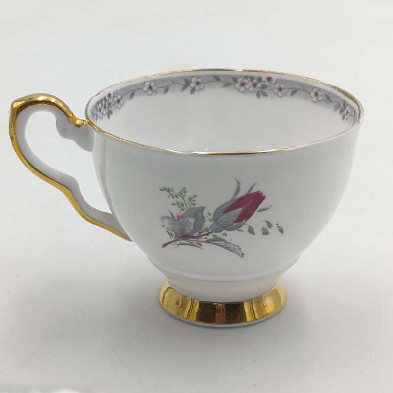 Vintage Royal Stafford "Roses to Remember" pattern porcelain trio