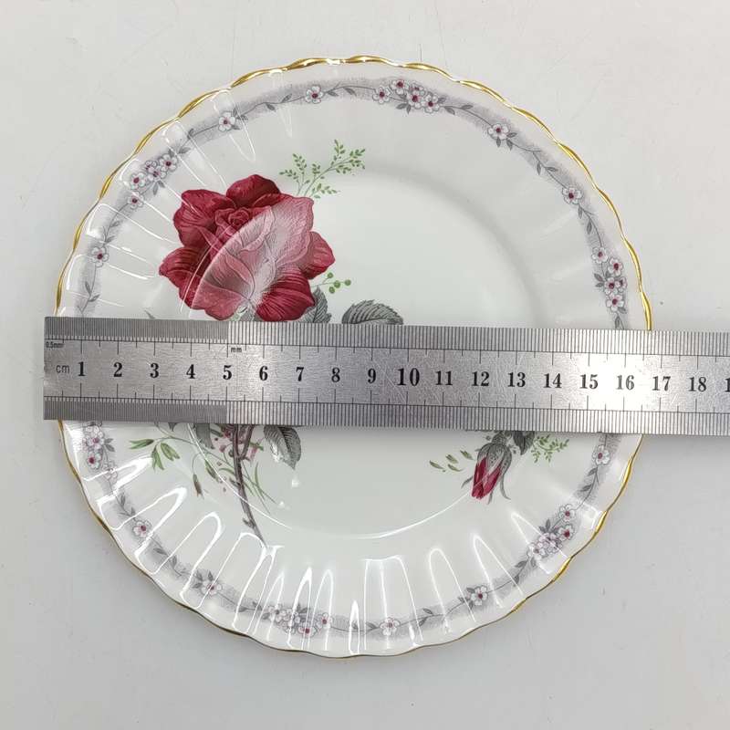 Vintage Royal Stafford "Roses to Remember" pattern porcelain trio