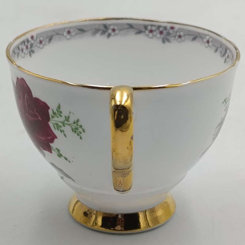 Vintage Royal Stafford "Roses to Remember" pattern porcelain trio
