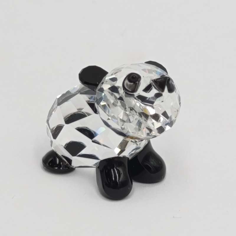 Swarovski silver crystal mini Panda figurine in box