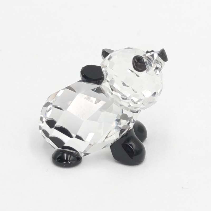 Swarovski silver crystal mini Panda figurine in box