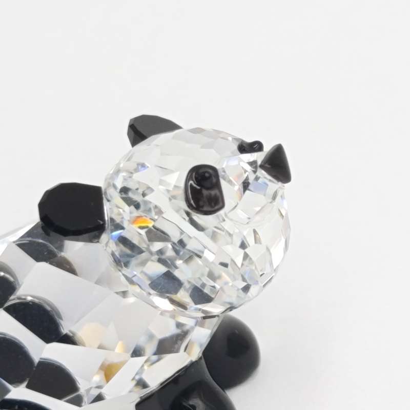 Swarovski silver crystal mini Panda figurine in box
