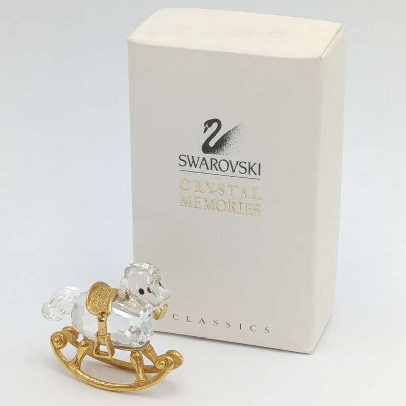 Swarovski crystal memories rocking horse figurine in box