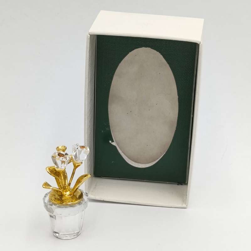 Swarovski Crystal memories flower pot ornament - small chips on side of pot