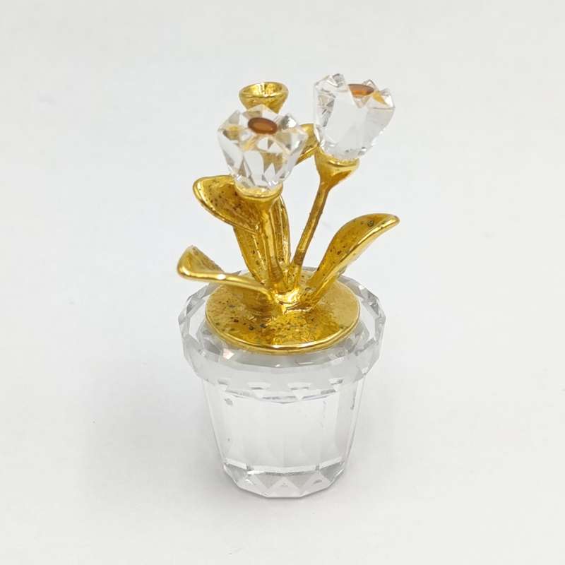 Swarovski Crystal memories flower pot ornament - small chips on side of pot