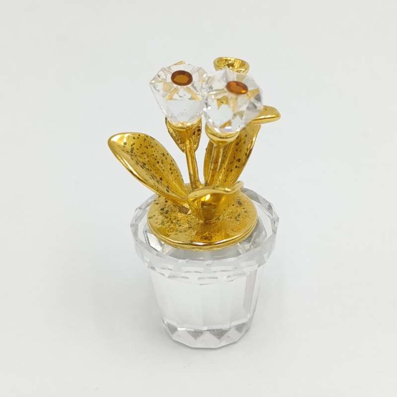 Swarovski Crystal memories flower pot ornament - small chips on side of pot