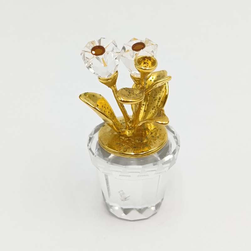 Swarovski Crystal memories flower pot ornament - small chips on side of pot