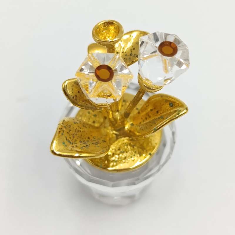 Swarovski Crystal memories flower pot ornament - small chips on side of pot