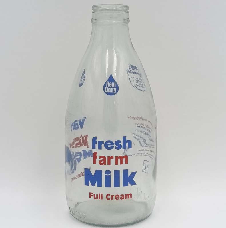 Vintage Orange Grove Diary Fresh Farm milk glass bottle
