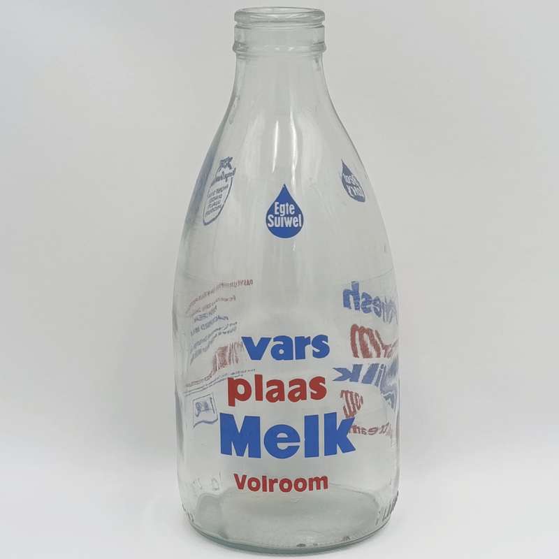 Vintage Orange Grove Diary Fresh Farm milk glass bottle