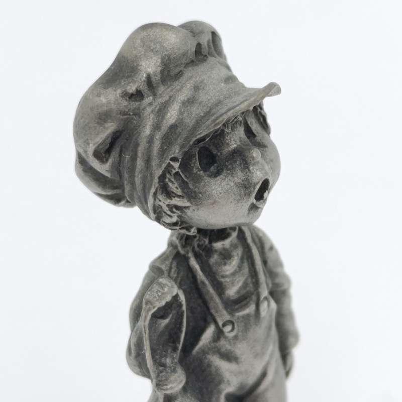 Vintage Little Gallery fine pewter Christmas carols boy and girl