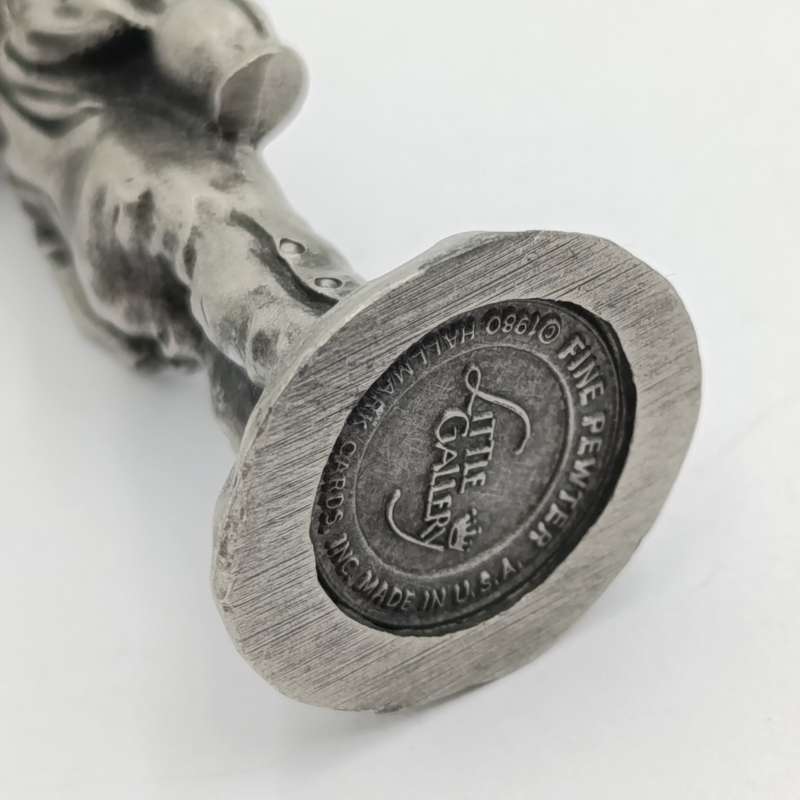 Vintage Little Gallery fine pewter Christmas carols boy and girl