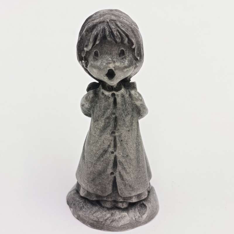 Vintage Little Gallery fine pewter Christmas carols boy and girl