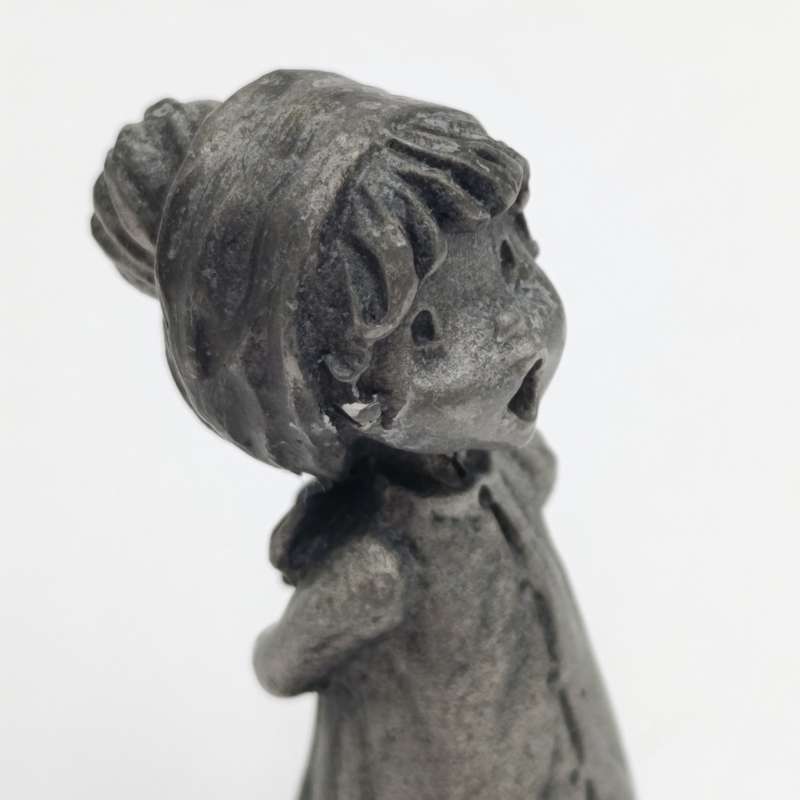 Vintage Little Gallery fine pewter Christmas carols boy and girl