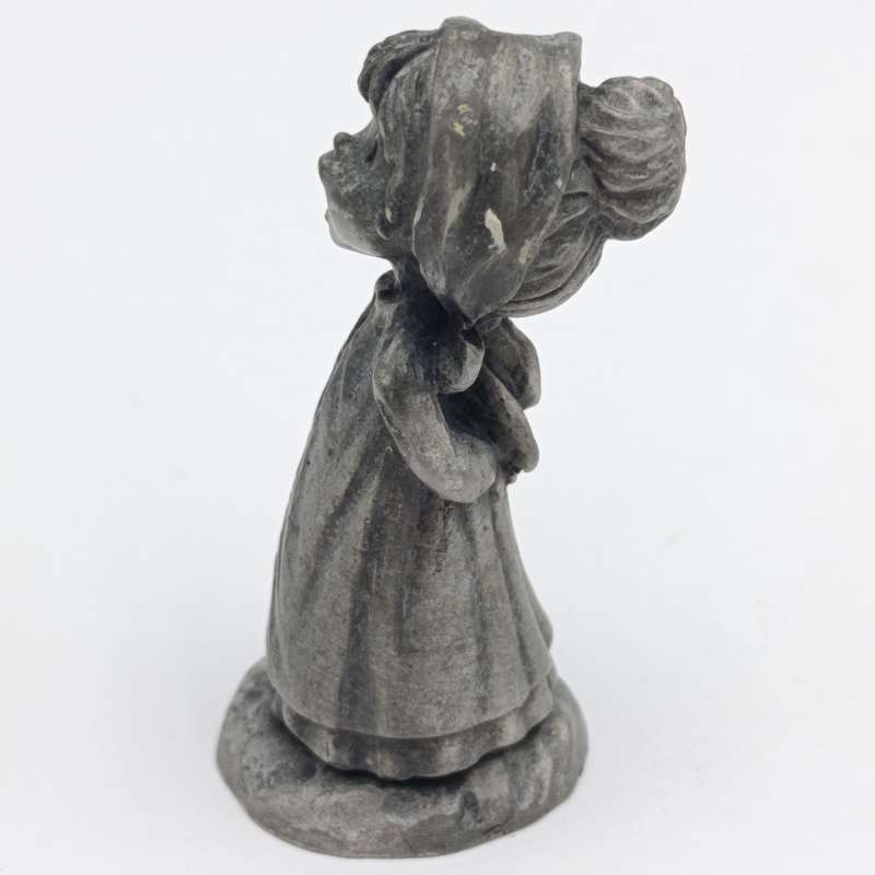 Vintage Little Gallery fine pewter Christmas carols boy and girl