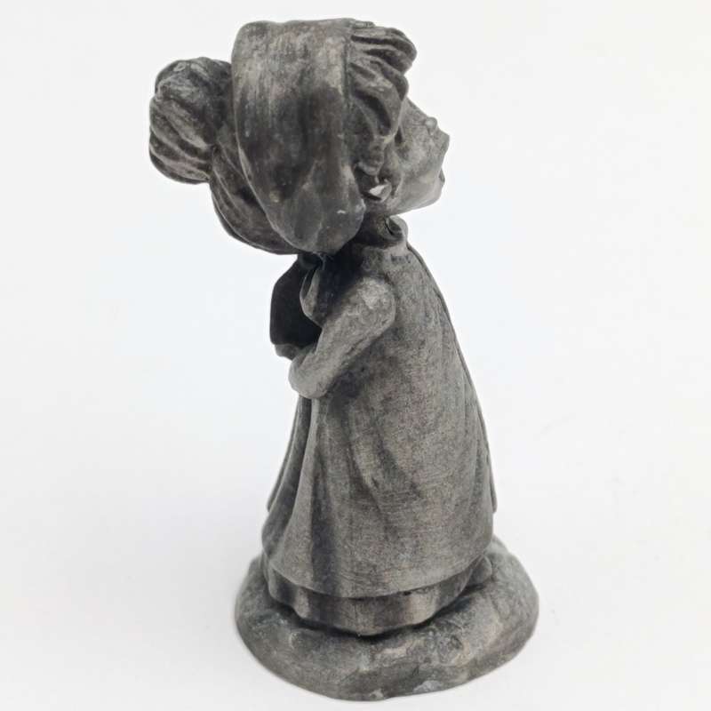 Vintage Little Gallery fine pewter Christmas carols boy and girl