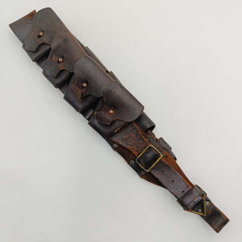 WWI Pattern 1903 MR2 leather ammo bandolier for 90 rounds - 5 and 4 pouches