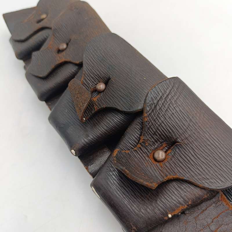WWI Pattern 1903 MR2 leather ammo bandolier for 90 rounds - 5 and 4 pouches
