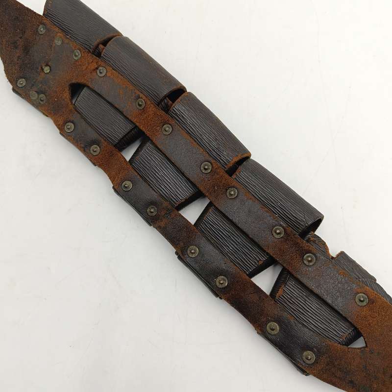 WWI Pattern 1903 MR2 leather ammo bandolier for 90 rounds - 5 and 4 pouches