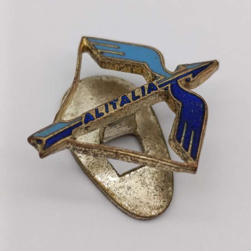 Vintage Alitalia Airlines button badge