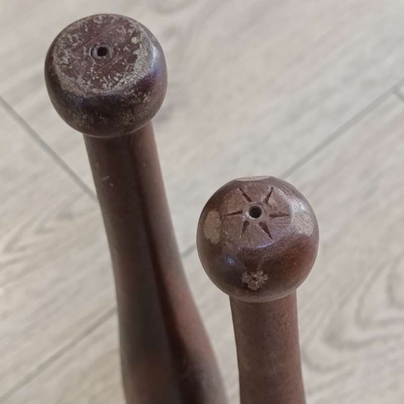 Pair of Vintage wooden juggling pins
