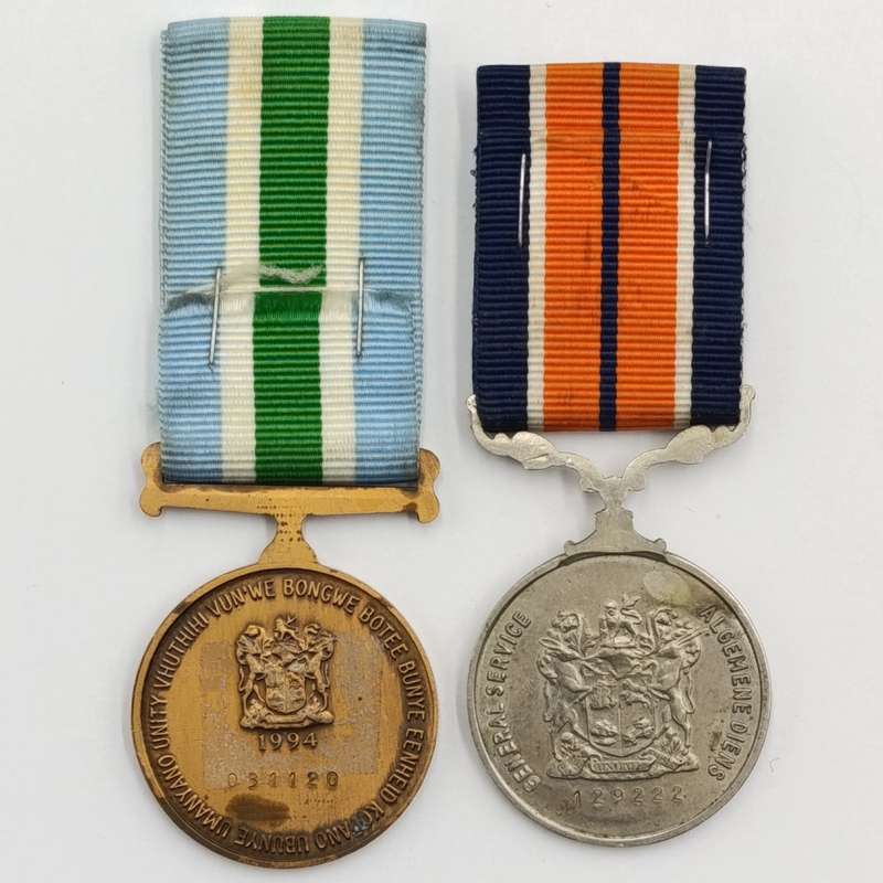 Pair of SADF General Service and Unitas medals