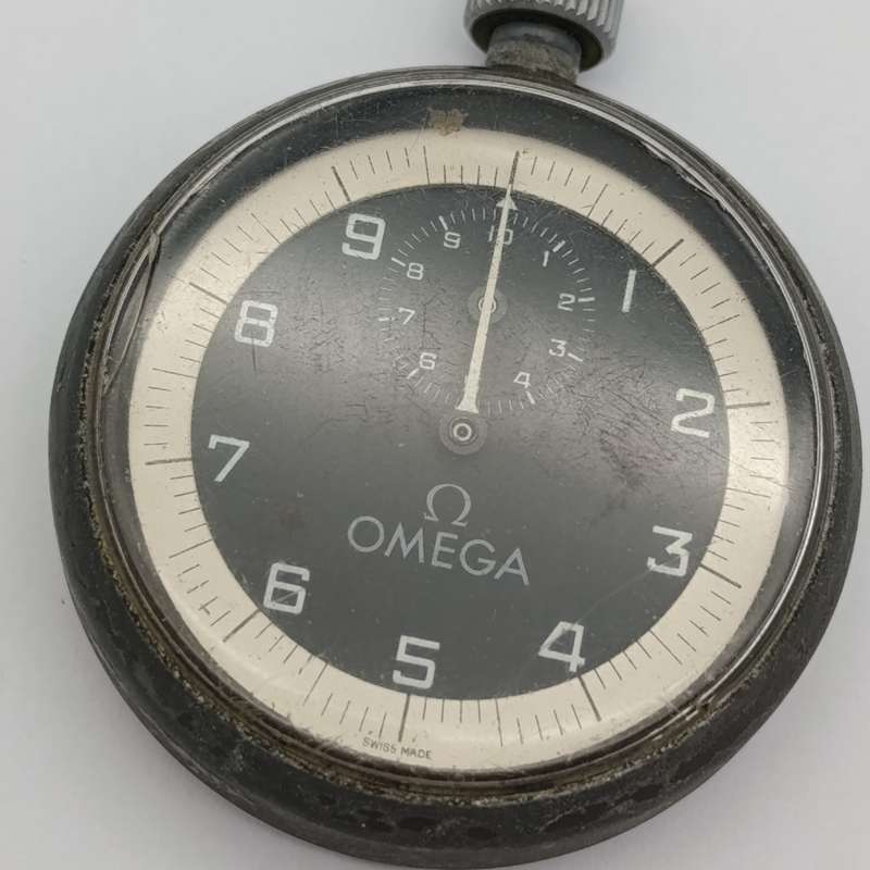 Vintage Omega 10 minute mechanical stopwatch - working press button is sticky