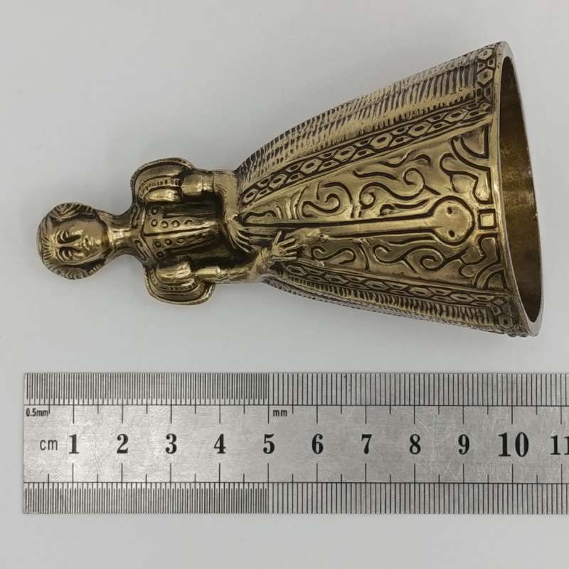 Vintage Brass Bell Lady with dress