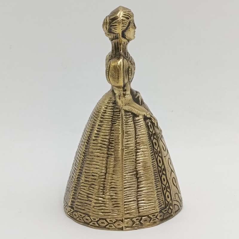 Vintage Brass Bell Lady with dress